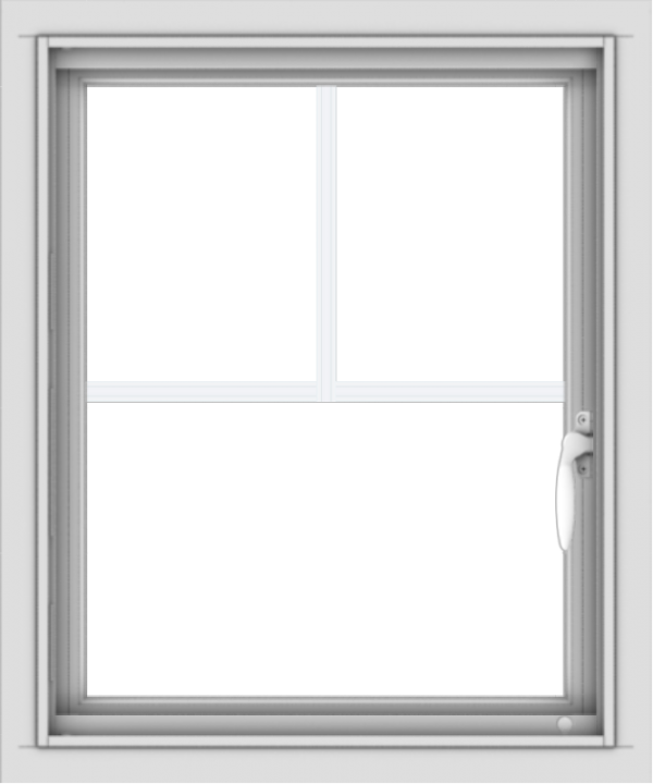 WDMA 20x24 (19.5 x 23.5 inch) Vinyl uPVC White Push out Casement Window with Fractional Grilles