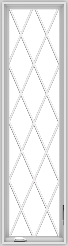 WDMA 20x72 (19.5 x 71.5 inch) White Vinyl uPVC Crank out Casement Window without Grids with Diamond Grills