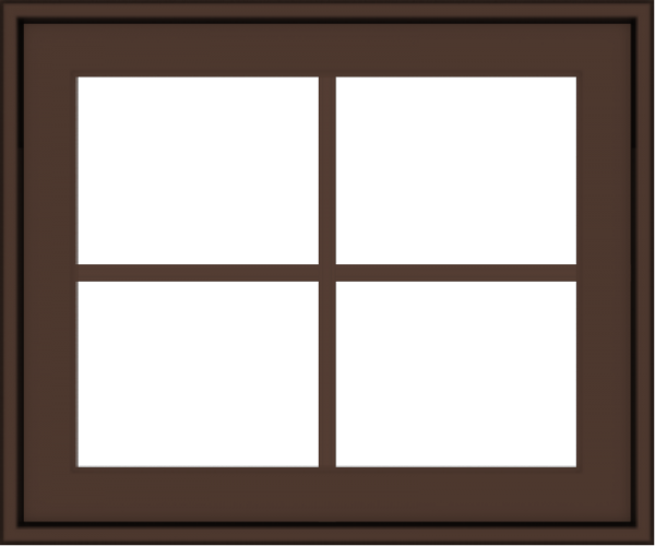WDMA 24x20 (23.5 x 19.5 inch) Oak Wood Dark Brown Bronze Aluminum Crank out Awning Window with Colonial Grids Exterior