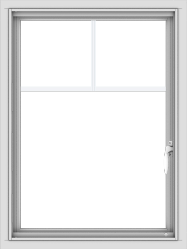 WDMA 24x32 (23.5 x 31.5 inch) Vinyl uPVC White Push out Casement Window with Fractional Grilles