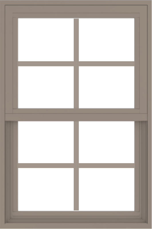 WDMA 24x36 (23.5 x 35.5 inch) Vinyl uPVC Brown Single Hung Double Hung Window with Colonial Grids Exterior