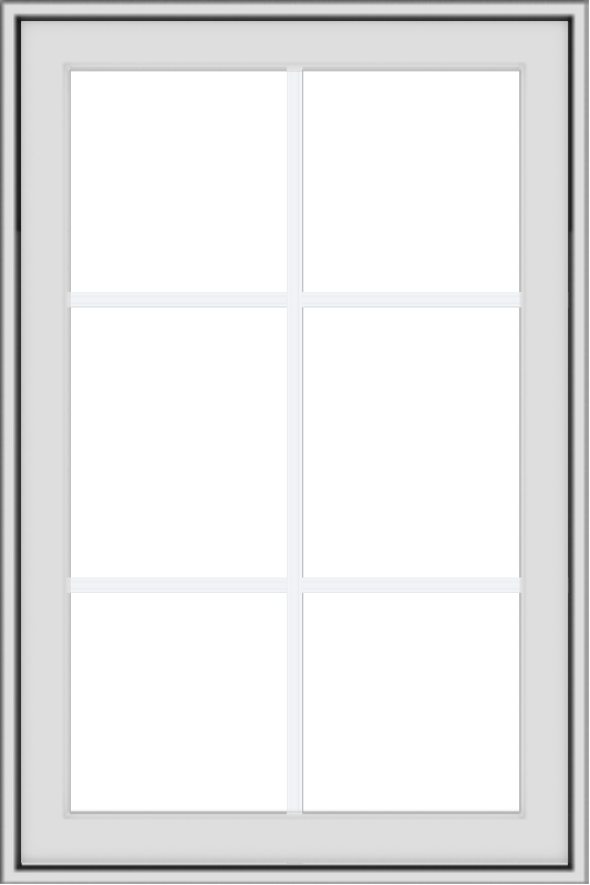 WDMA 24x36 (23.5 x 35.5 inch) White Vinyl uPVC Crank out Awning Window with Colonial Grids Exterior