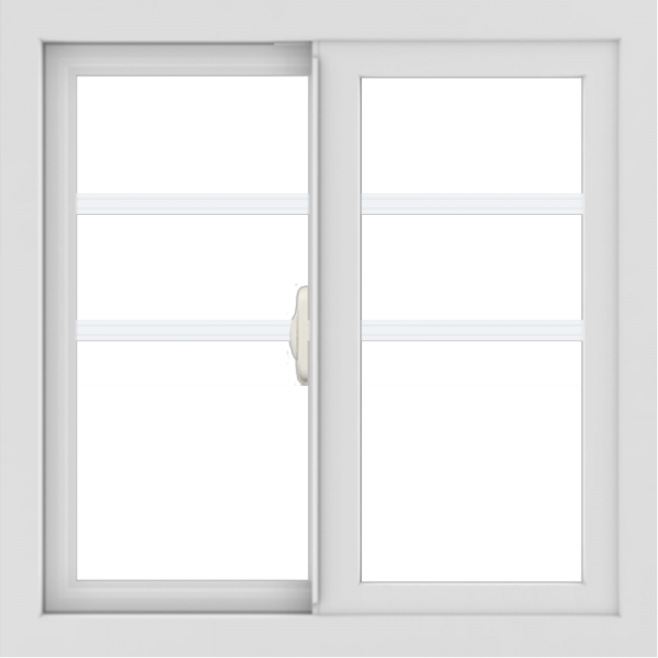 WDMA 24x24 (23.5 x 23.5 inch) black uPVC/Vinyl Slide Window with Top Colonial Grids Exterior