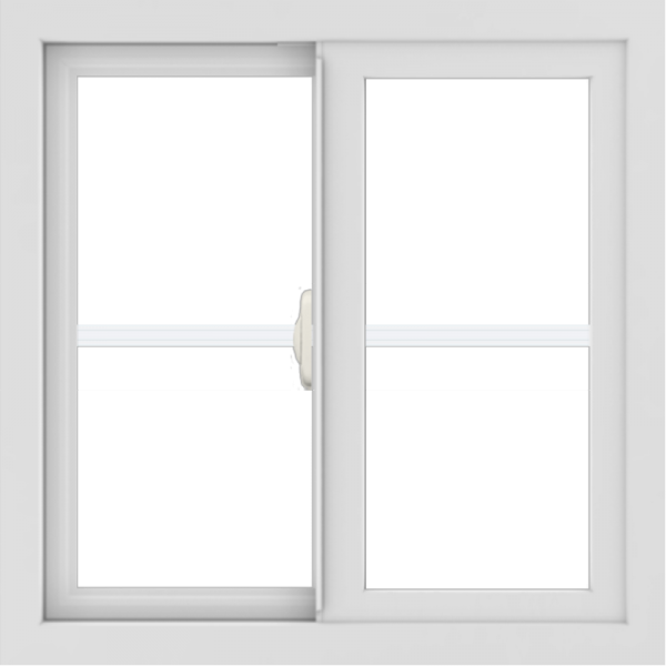 WDMA 24x24 (23.5 x 23.5 inch) White Aluminum Slide Window with Colonial Grilles