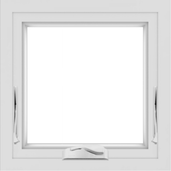 WDMA 24x24 (23.5 x 23.5 inch) White Aluminum Crank out Awning Window without Grids Interior