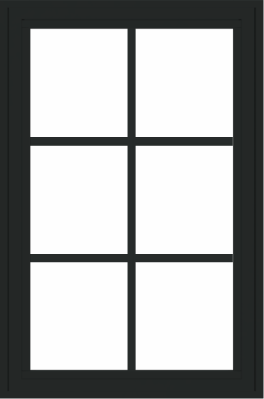 WDMA 24x36 (23.5 x 35.6 inch) black uPVC/Vinyl Crank out Casement Window with Colonial Grilles Interior