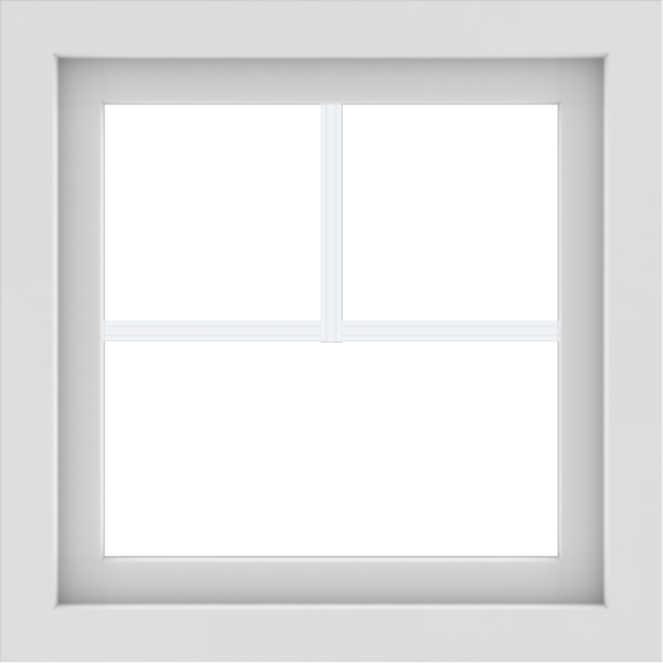 WDMA 24x24 (23.5 x 23.5 inch) White Aluminum Picture Window with Fractional Grilles
