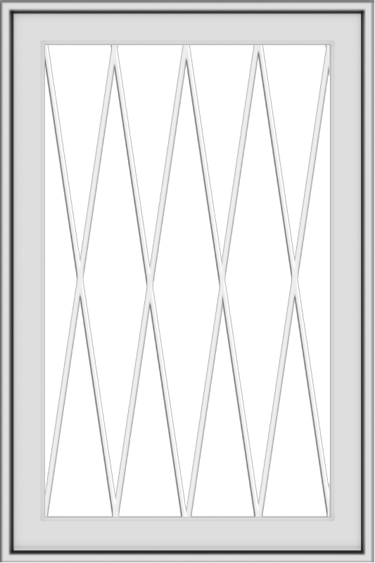 WDMA 24x36 (24.5 x 36.5 inch) White uPVC/Vinyl Push out Awning Window with Diamond Grids