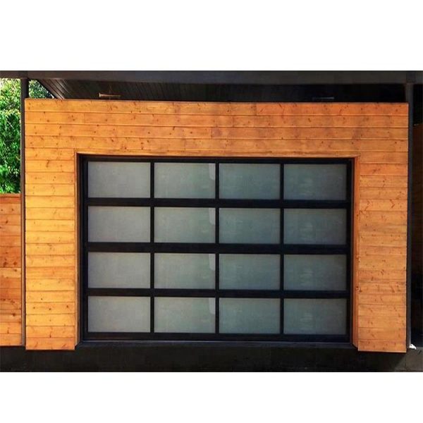 China WDMA 9x8 Aluminum Insulated Frosted Tempered Glass Garage Door Price Automatic