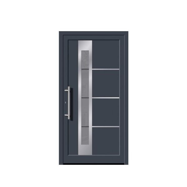 China WDMA America Exterior Commercial Aluminium Insulated Tempered Glass Front Door Hinged Swing Door