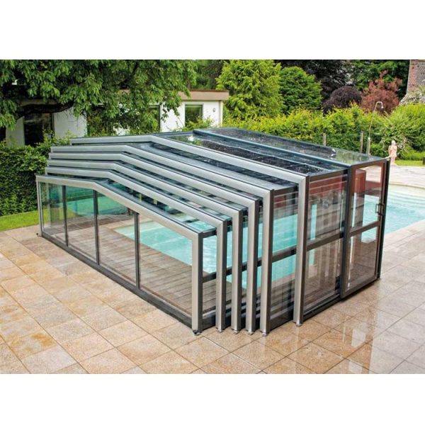 WDMA Cheap Retractable Aluminium Cover Sliding Swimming Pool Roof Cover Enclosures