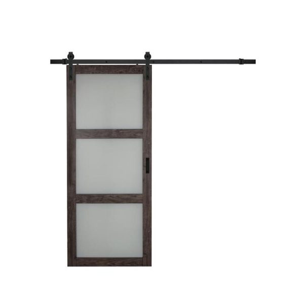 China WDMA Exterior Wood Sliding Barn Door Partition Door With Mirror System