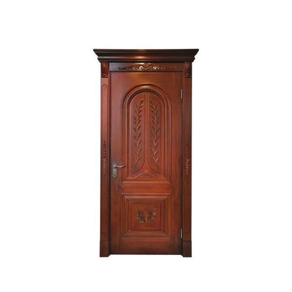 China WDMA Hand Carved Single Wooden Door Design With Frame