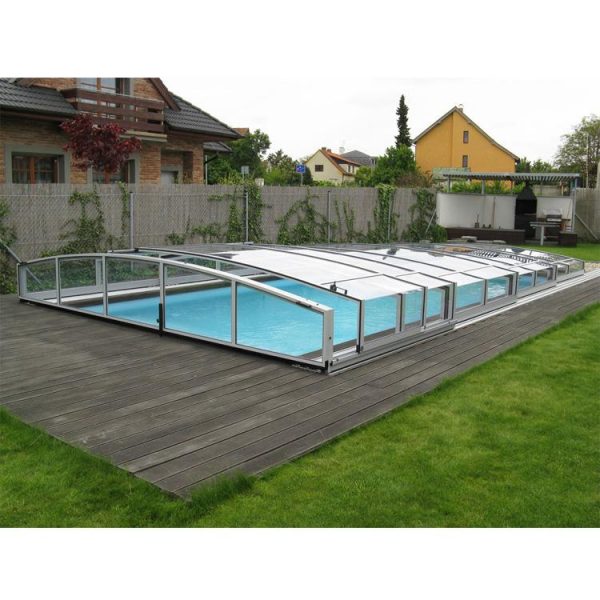 China WDMA Large Safety Pool Enclosures Wind Resistance And Snow Resistance Aluminum Pool Glass Cover