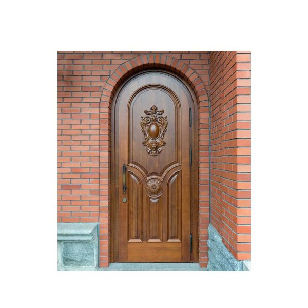 China WDMA Mahogany Solid Wood Front Door Carving Design