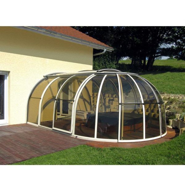 China WDMA polycarbonate swimming pool cover roof retractable Aluminum Sunroom