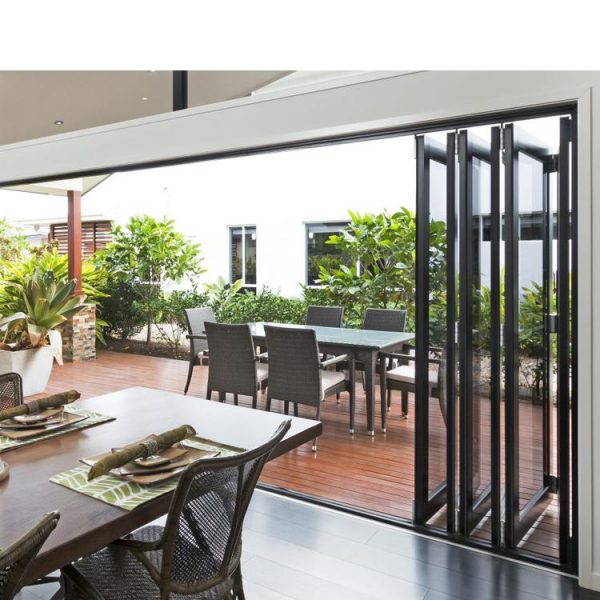 China WDMA Room Dividers Accordion Folding Doors With Mosquito Net