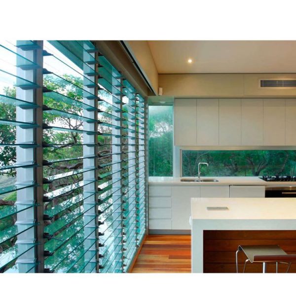 China WDMA Soundproof Aluminium Vertical Jalousie Glass Louver Window Shutter